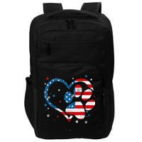American Flag Patriotic Dog & Cat Paw Print 4th Of July Impact Tech Backpack
