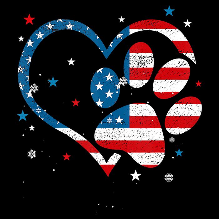 American Flag Patriotic Dog & Cat Paw Print 4th Of July Impact Tech Backpack