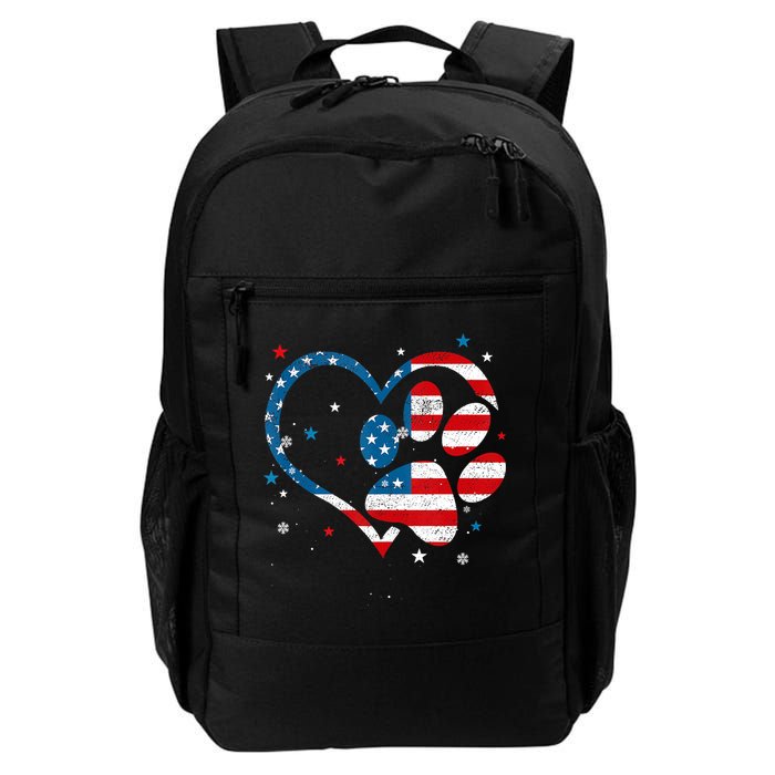 American Flag Patriotic Dog & Cat Paw Print 4th Of July Backpack