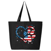 American Flag Patriotic Dog & Cat Paw Print 4th Of July 25L Jumbo Tote