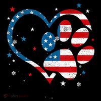 American Flag Patriotic Dog & Cat Paw Print 4th Of July Tank Top