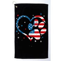 American Flag Patriotic Dog & Cat Paw Print 4th Of July Golf Towel