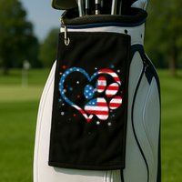 American Flag Patriotic Dog & Cat Paw Print 4th Of July Golf Towel