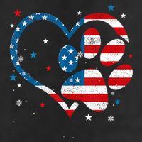 American Flag Patriotic Dog & Cat Paw Print 4th Of July Golf Towel