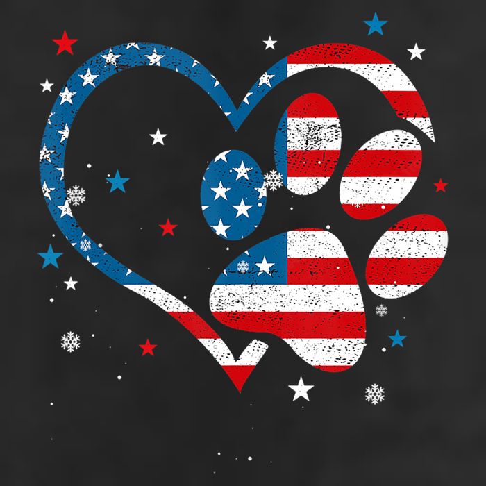 American Flag Patriotic Dog & Cat Paw Print 4th Of July Golf Towel