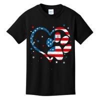 American Flag Patriotic Dog & Cat Paw Print 4th Of July Kids T-Shirt