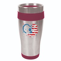 American Flag Patriotic Dog & Cat Paw Print 4th Of July 16oz Travel Tumbler