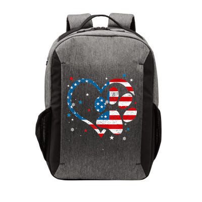 American Flag Patriotic Dog & Cat Paw Print 4th Of July Vector Backpack