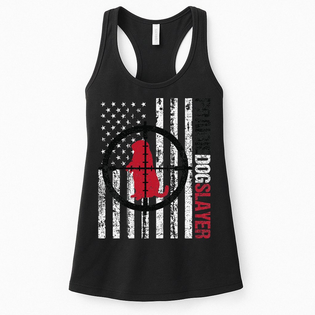 American Flag Prairie Dog Hunting Prairie Dog Slayer Womens Tank Top