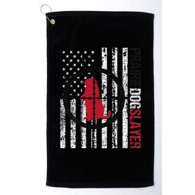 American Flag Prairie Dog Hunting Prairie Dog Slayer Platinum Collection Golf Towel