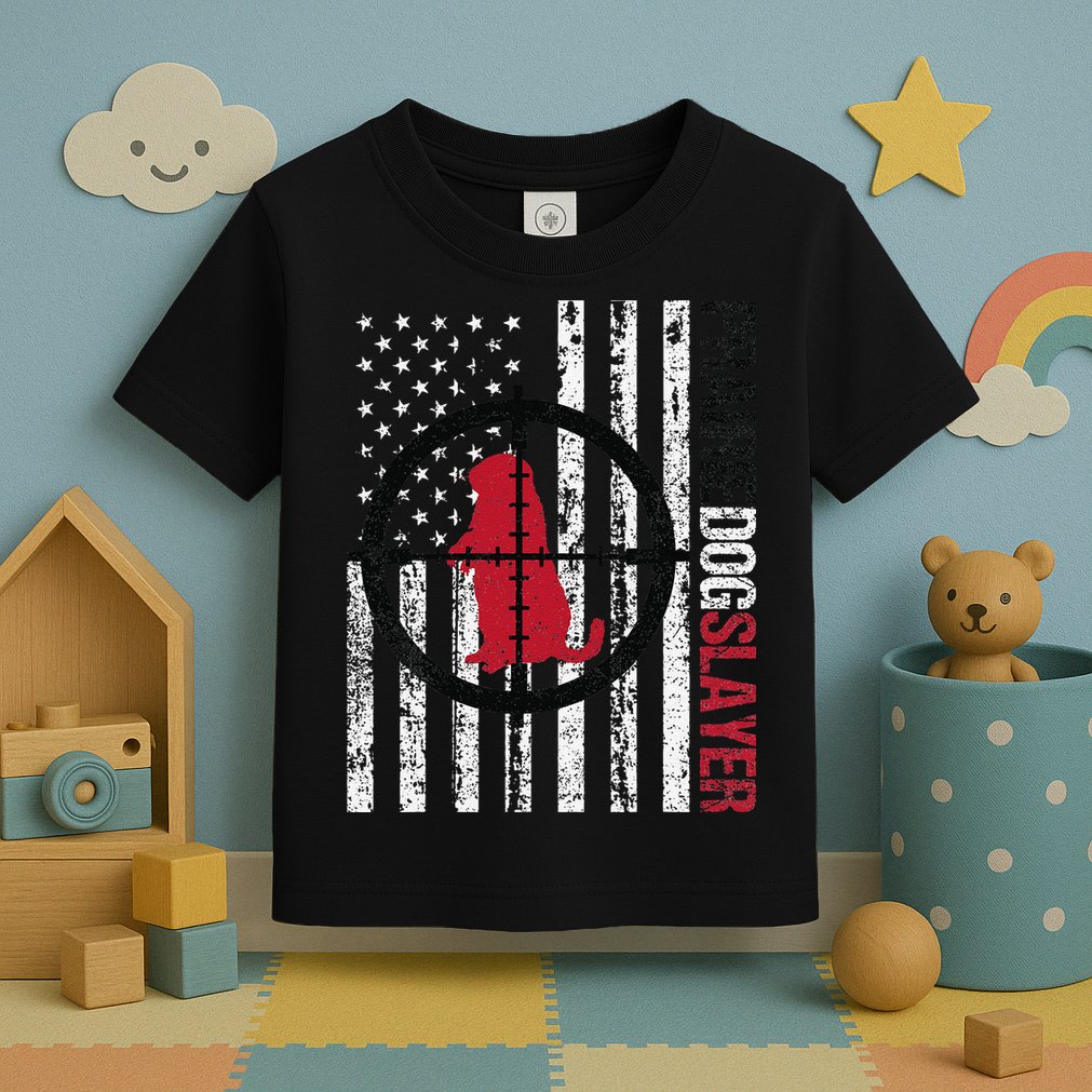 American Flag Prairie Dog Hunting Prairie Dog Slayer Toddler T-Shirt
