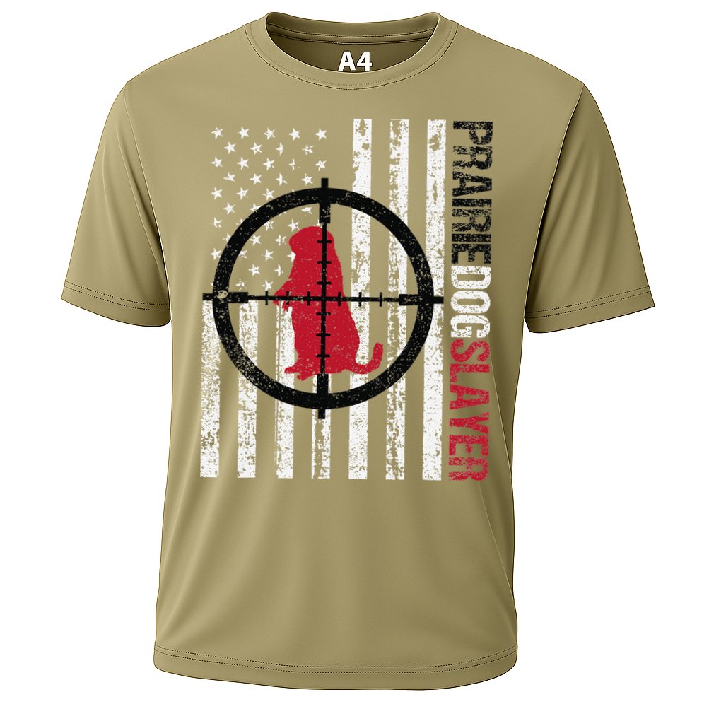 American Flag Prairie Dog Hunting Prairie Dog Slayer Performance Shirt