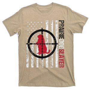 American Flag Prairie Dog Hunting Prairie Dog Slayer T-Shirt