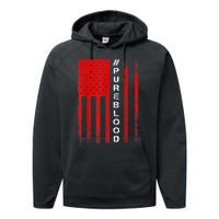 American Flag #PUREBLOOD I Am Pure Blood NonGmo Performance Fleece Hoodie