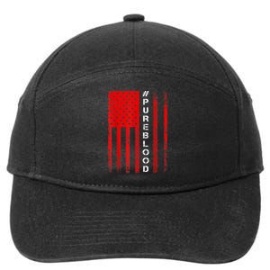 American Flag #PUREBLOOD I Am Pure Blood NonGmo 7-Panel Snapback Hat