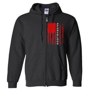 American Flag #PUREBLOOD I Am Pure Blood NonGmo Full Zip Hoodie