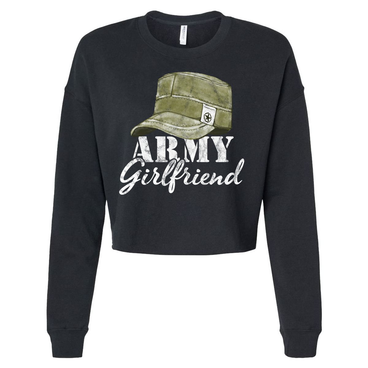 Army Friend Proud Vintage Physical Fitness Workout Gift Cool Gift Cropped Pullover Crew