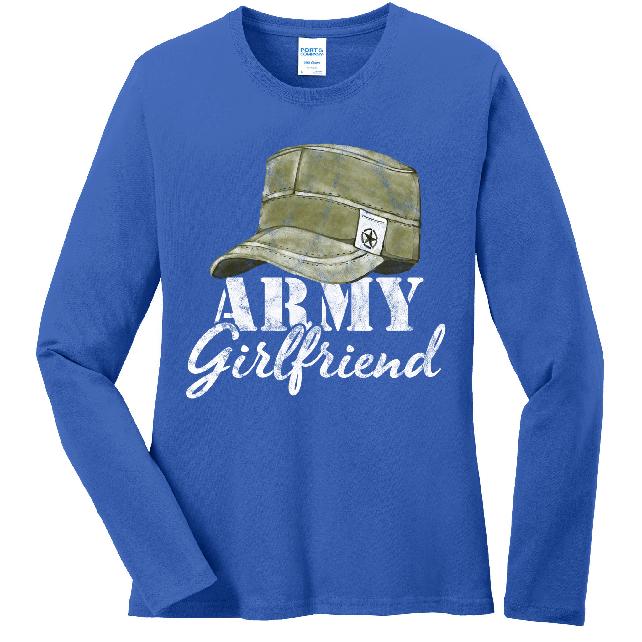 Army Friend Proud Vintage Physical Fitness Workout Gift Cool Gift Ladies Long Sleeve Shirt