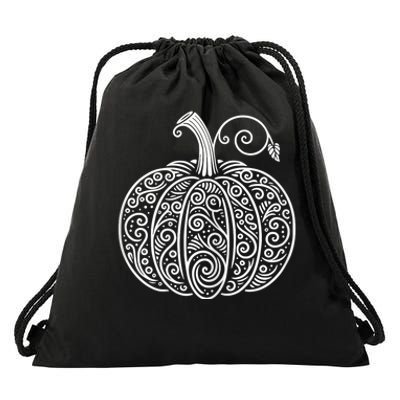 Autumn Fall Pumpkin Cute Thanksgiving Halloween Drawstring Bag