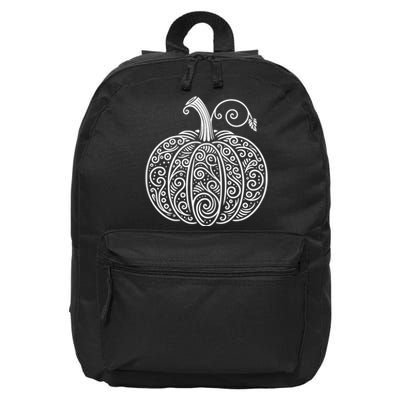 Autumn Fall Pumpkin Cute Thanksgiving Halloween 16 in Basic Backpack