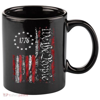 American Flag Patriotic 1776 We The People USA 11oz C Handle Ceramic Mug