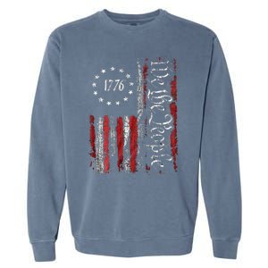 American Flag Patriotic 1776 We The People USA Garment-Dyed Sweatshirt