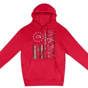 American Flag Patriotic 1776 We The People USA Premium Pullover Hoodie