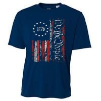 American Flag Patriotic 1776 We The People USA Cooling Performance Crew T-Shirt