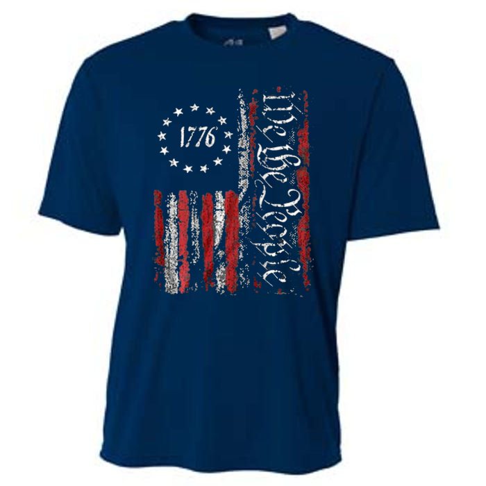 American Flag Patriotic 1776 We The People USA Cooling Performance Crew T-Shirt