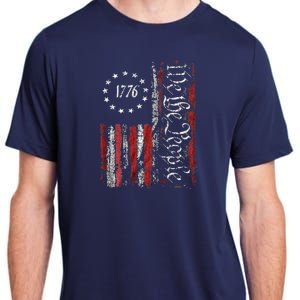 American Flag Patriotic 1776 We The People USA Adult ChromaSoft Performance T-Shirt