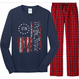 American Flag Patriotic 1776 We The People USA Long Sleeve Pajama Set