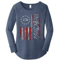 American Flag Patriotic 1776 We The People USA Women's Perfect Tri Tunic Long Sleeve Shirt