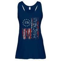 American Flag Patriotic 1776 We The People USA Ladies Essential Flowy Tank