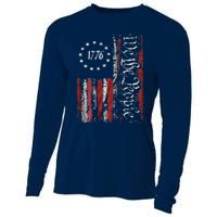 American Flag Patriotic 1776 We The People USA Cooling Performance Long Sleeve Crew