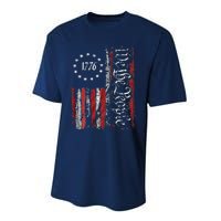 American Flag Patriotic 1776 We The People USA Performance Sprint T-Shirt