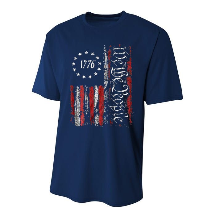 American Flag Patriotic 1776 We The People USA Performance Sprint T-Shirt