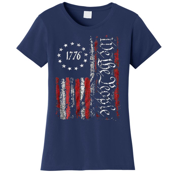 American Flag Patriotic 1776 We The People USA Women's T-Shirt