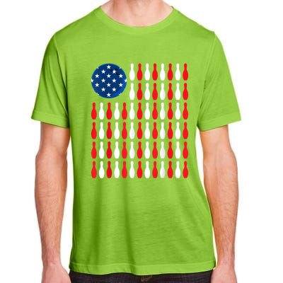 American Flag Patriotic Bowler & Bowling Adult ChromaSoft Performance T-Shirt