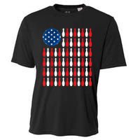 American Flag Patriotic Bowler & Bowling Cooling Performance Crew T-Shirt