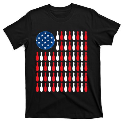 American Flag Patriotic Bowler & Bowling T-Shirt