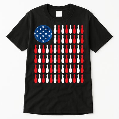 American Flag Patriotic Bowler & Bowling Tall T-Shirt
