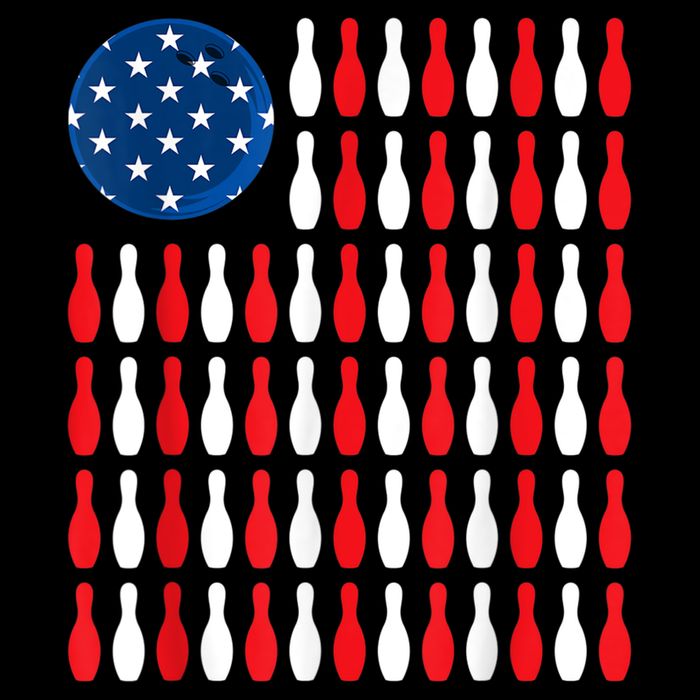 American Flag Patriotic Bowler & Bowling Tall T-Shirt
