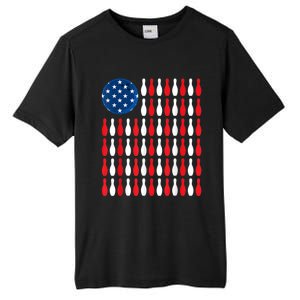 American Flag Patriotic Bowler & Bowling Tall Fusion ChromaSoft Performance T-Shirt