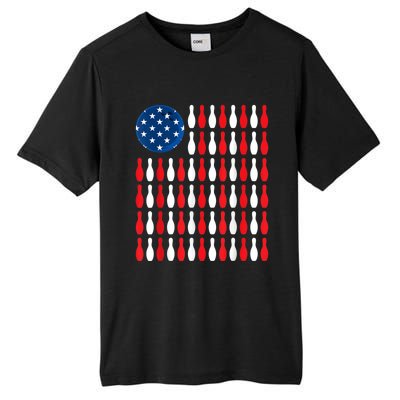 American Flag Patriotic Bowler & Bowling Tall Fusion ChromaSoft Performance T-Shirt