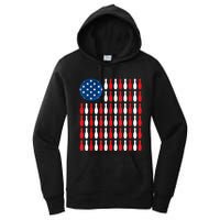 American Flag Patriotic Bowler & Bowling Women's Pullover Hoodie