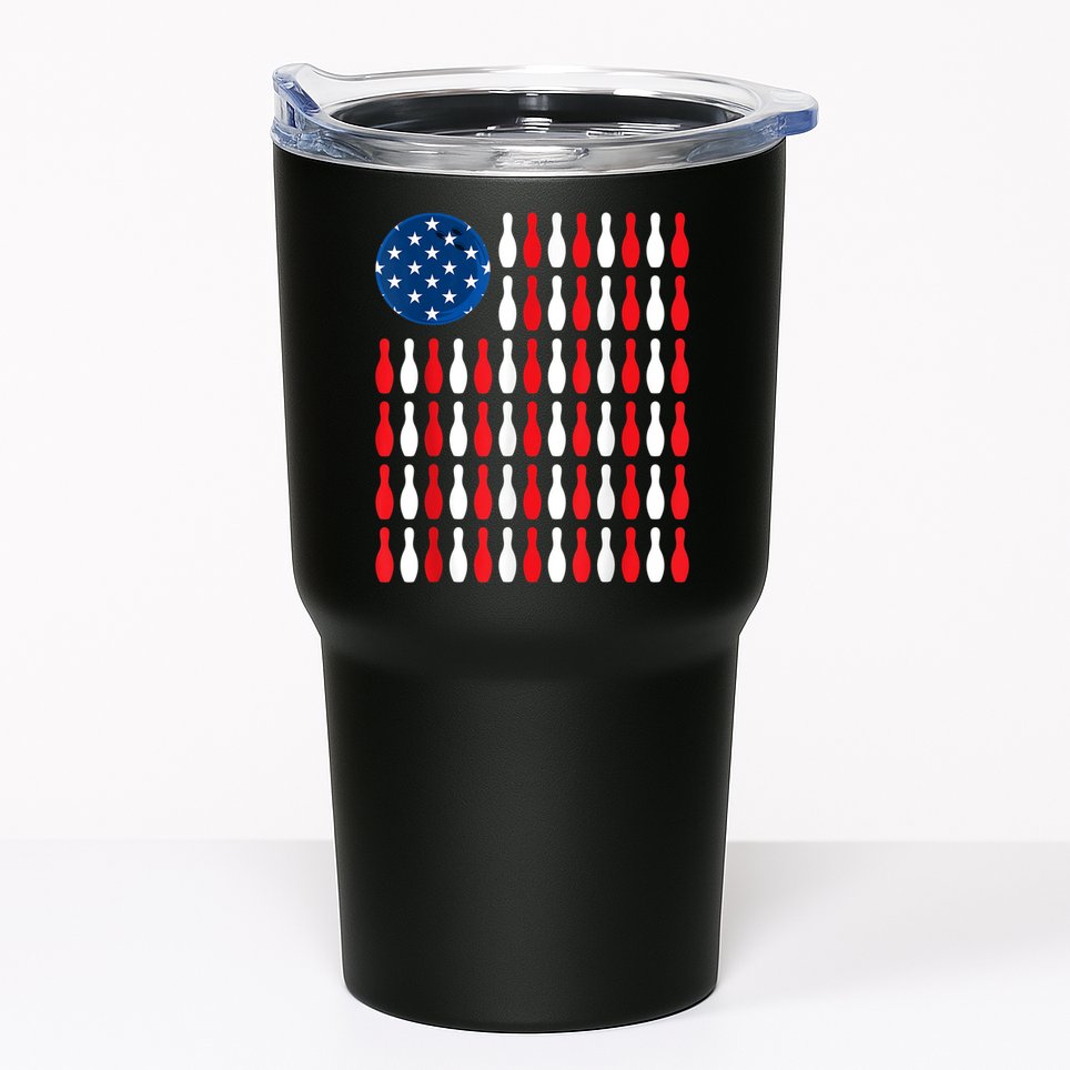 American Flag Patriotic Bowler & Bowling Tumbler