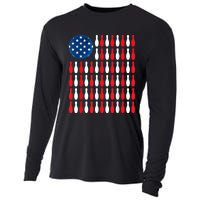 American Flag Patriotic Bowler & Bowling Cooling Performance Long Sleeve Crew