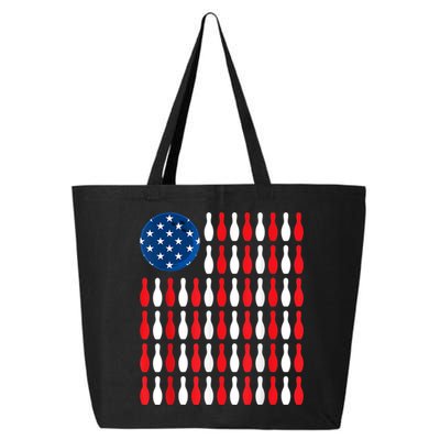 American Flag Patriotic Bowler & Bowling 25L Jumbo Tote