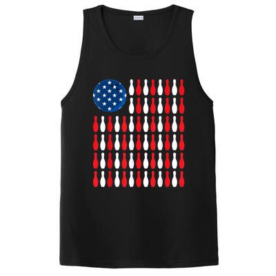 American Flag Patriotic Bowler & Bowling PosiCharge Competitor Tank