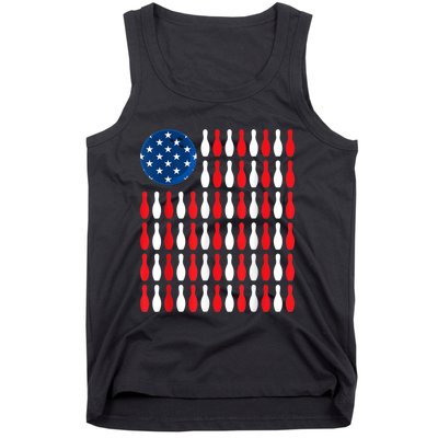 American Flag Patriotic Bowler & Bowling Tank Top